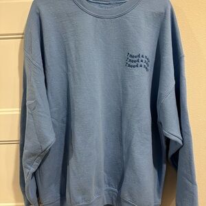 “I need a nap” Embroidered Blue Crewneck Sweater